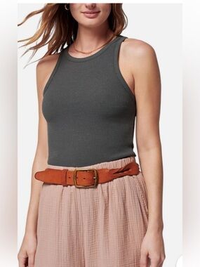 Faherty Charcoal Ribbed Tank